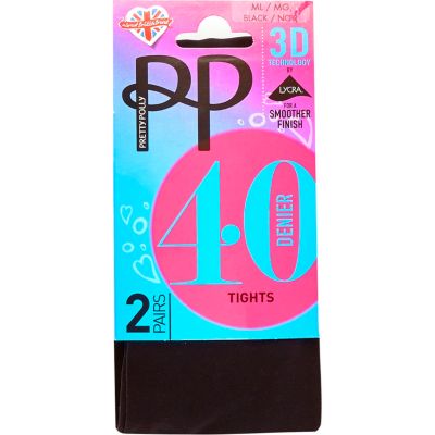 Black Pretty Polly opaque 40 denier tights